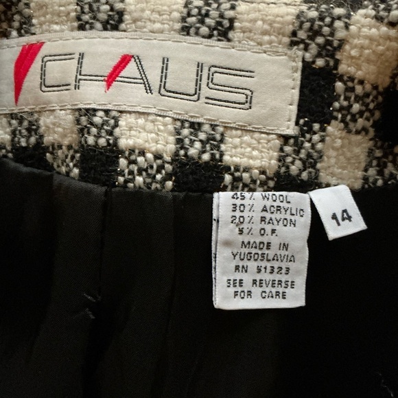 Vtg 90s Chaus Sparkly Houndstooth blazer - Picture 2 of 13